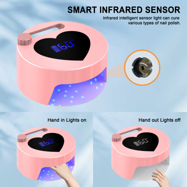 NLS14 Heart-Shaped Nail Lamp-Pink