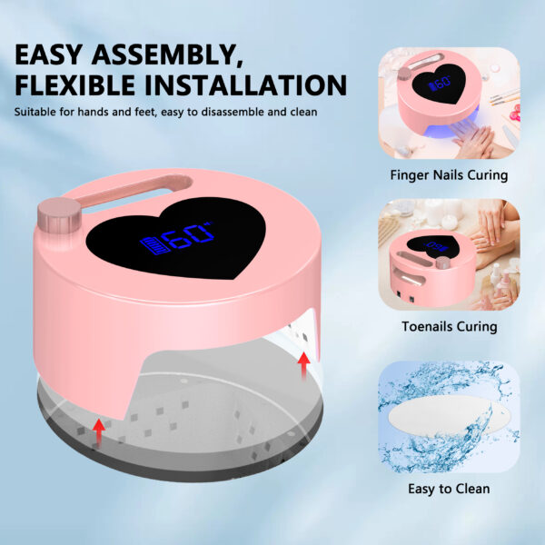 NLS14 Heart-Shaped Nail Lamp-Pink